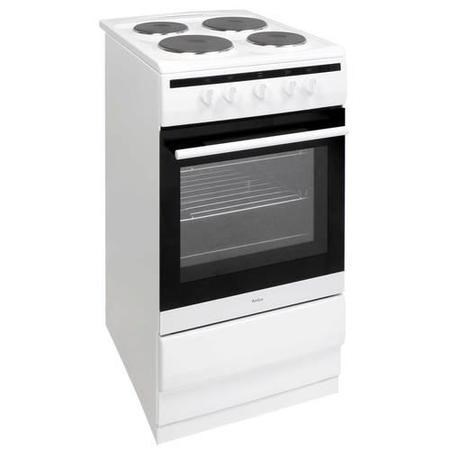 AMICA 508EE1 (W) 50CM ELECTRIC 4 HOB SINGLE CAVITY COOKER IN WHITE