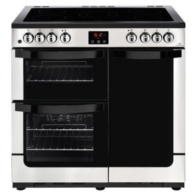 NEW WORLD 90E 90CM ELECTRIC RANGE COOKER WITH CERAMIC HOB - BLACK