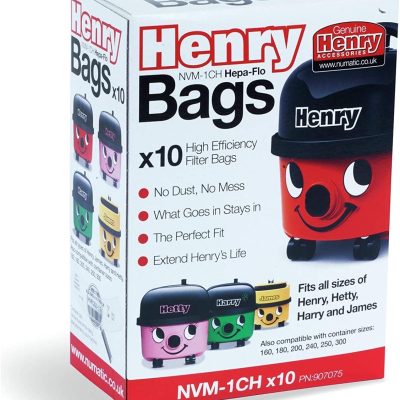 NUMATIC NVM-1CH HEPAFLOW DUSTBAGS BOX OF 10