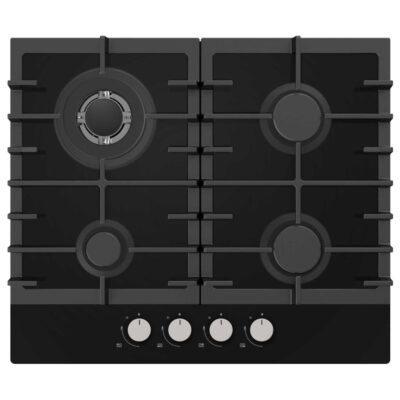 STATESMAN GH60GB 60CM 4 ZONE GAS GLASS HOB BLACK